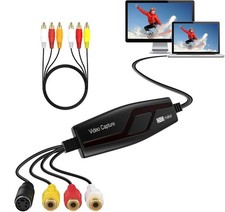 VHS to Digital Converter, Video Capture Card, RCA to USB for PC/Mac/TV/Camcorder