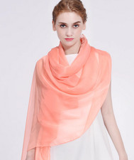 100 Silk large Scarf Women neckerchief Shawl Wrap solid color pink red MY115-14