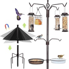 6-Hook Bird Feeding Station Kit 94 Inch Heavy Duty Bird Feeder Stand Pole
