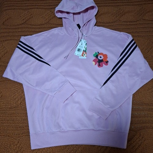 Adidas x Marimekko Hoodie Frost Pink Damen Gr. Small Tasche Logo Streifen - Bild 1 von 6