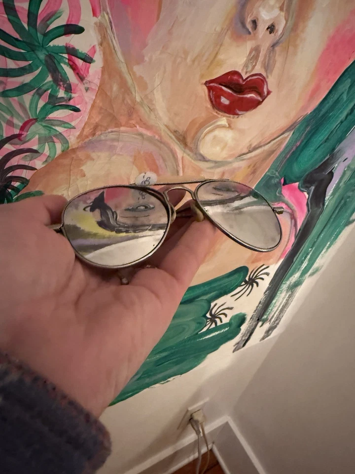 ¡Grandes gafas de sol de aviador vintage espejadas de la década de 1930! Foto 2 de 4