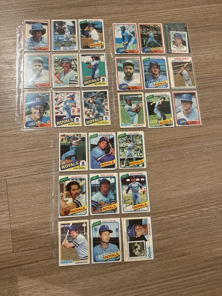 Lote de tarjetas de béisbol de los Reales de Kansas City - Brett Otis McRae Splittorff Stars Foto 2 de 4