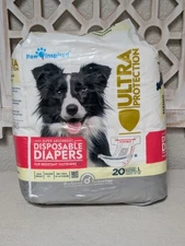 NEW Paw Inspired 20ct Disposable Dog Diapers Size Large Ultra Protection