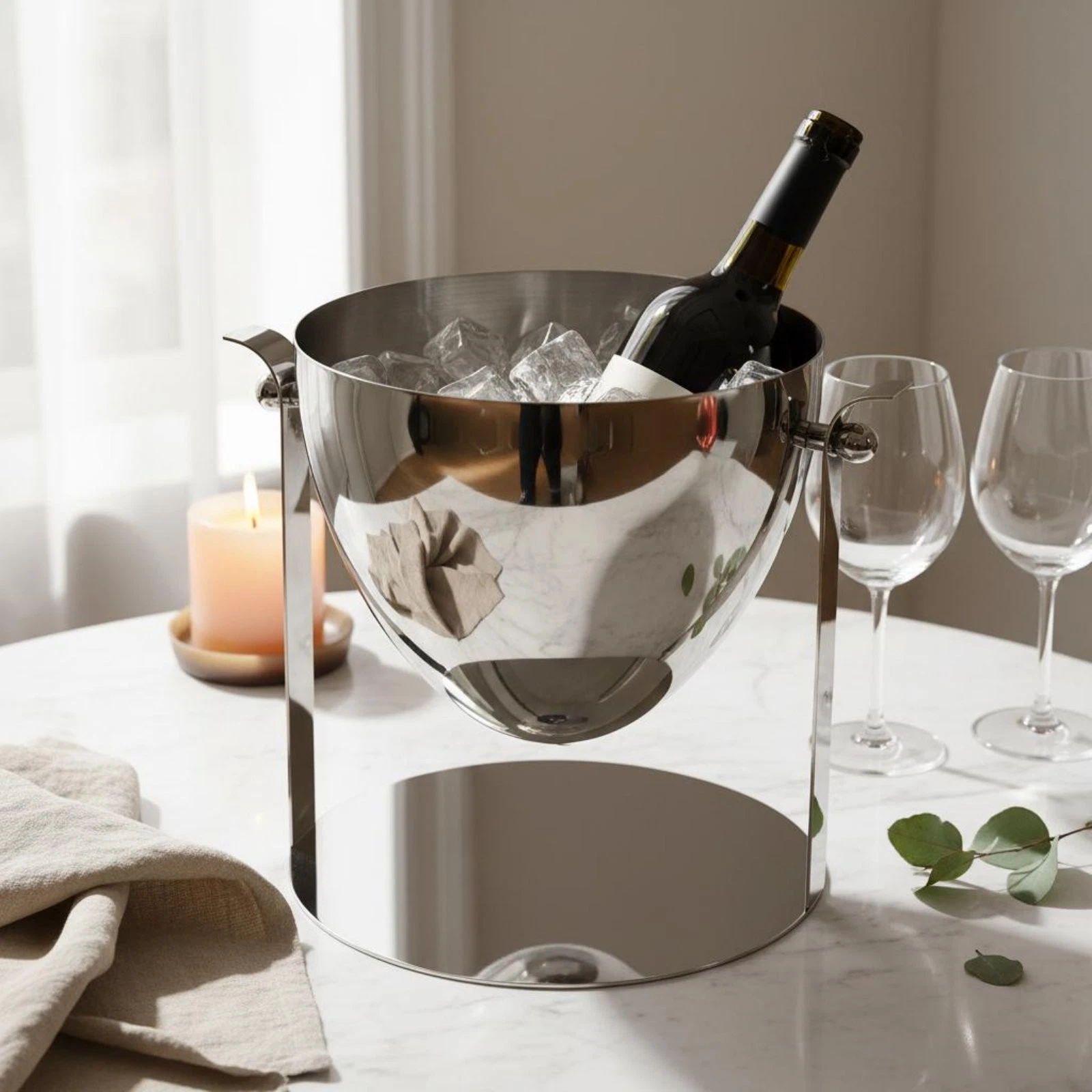 Stainless Steel Ice Container Sturdy Beverage Tub Large Capacity
