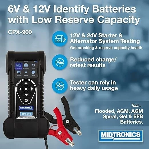 Analizador de batería y sistema eléctrico recargable Midtronics CPX-900RP Foto 2 de 3