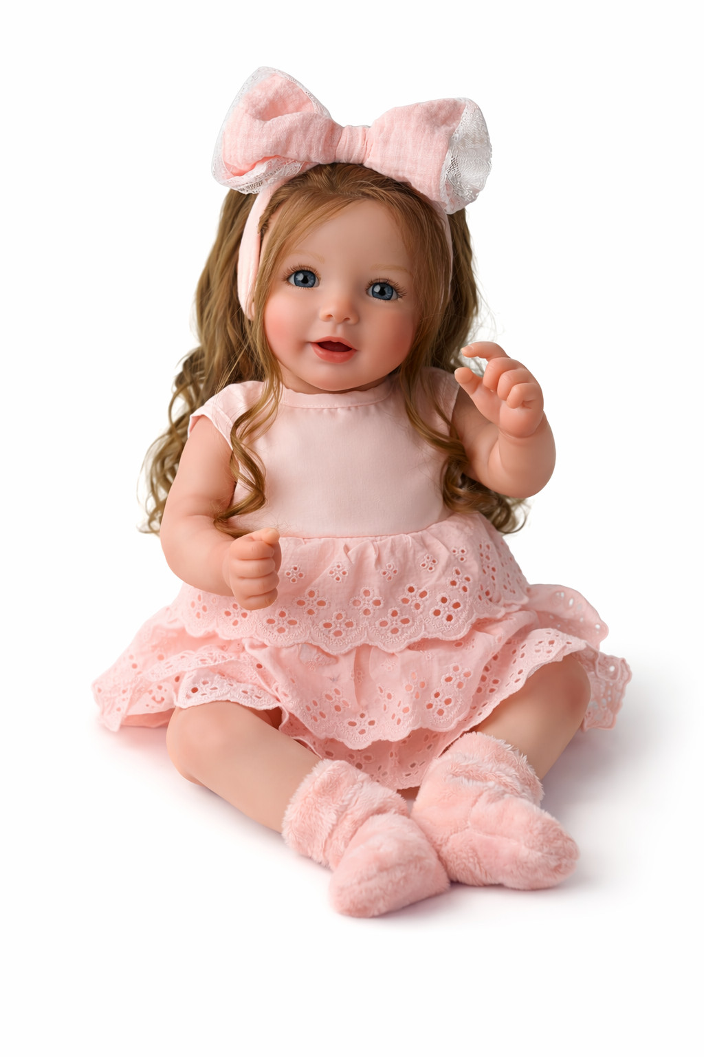 Dreamydolly Reborn Baby Girl Doll 20" Open Eyes Long Hair Cl