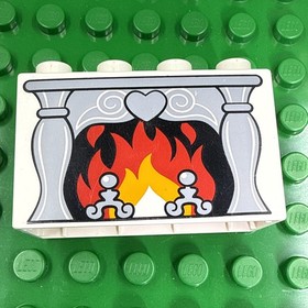 Lego Duplo Printed Brick 2x4 2" Cinderella's Castle Fireplace
