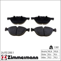 Zimmermann 24172.200.1 Bremsbelagsatz FüR Bmw X5 X6 E70 F15 F85 E71 E72 F16 F86