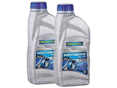 2 (2x1) Liter RAVENOL Motobike 4-T Ester SAE 15W-50, Motorenöl Ma