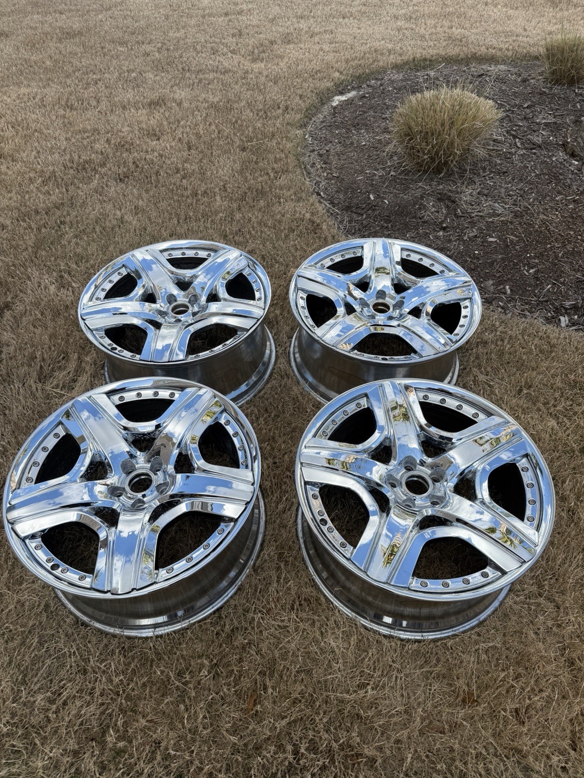 Set Of 4 Chrome Factory Bentley Wheels OEM Mulliner 21 inch GTC