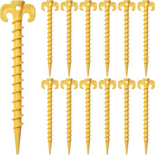 12 Pack Tent Stakes, Stakes for Inflatables, 7.5 Inch Heavy Duty Spiral Design O