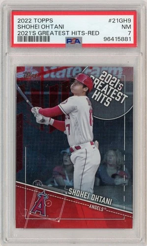 2022 Topps Shohei Ohtani Greatest Hits Red /10 PSA 7 Angels Color Match 21GH-9