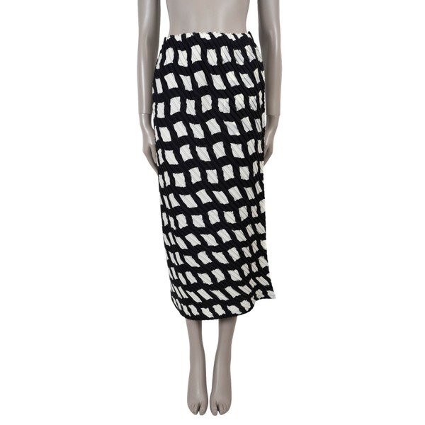 73682 Auth ISSEY MIYAKE schwarz weiß 2023 REITERATION PLISSEEROCK 2 M