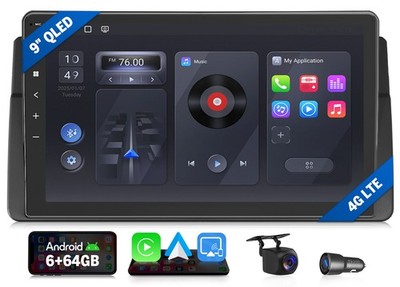Wireless Android Auto CarPlay 9'' Autoradio 6+64 BMW 3er E46 Navigation DSP Radio