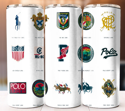 Polo Ralph Lauren LOGOS Tumbler 20 oz Cup Mug Straw Flask 20oz Can Add Your Name