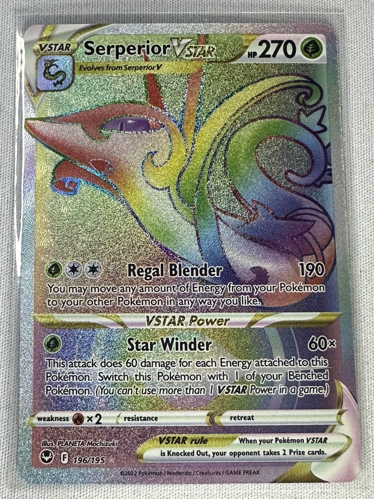 Serperior VSTAR (Secret) Secret Rare SWSH12: Silver Tempest 196/195 NM