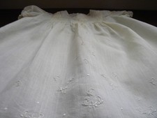Vintage Philippine Handmades Baby Dress Embroidery  Pintucks Pale Yellow
