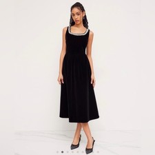 Cider VELVET RHINESTONE RUFFLE MAXI DRESS size XS 12-10