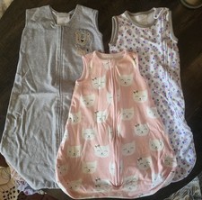 Set Of 3 Sleeveless Baby Zipper Sleep Sacks