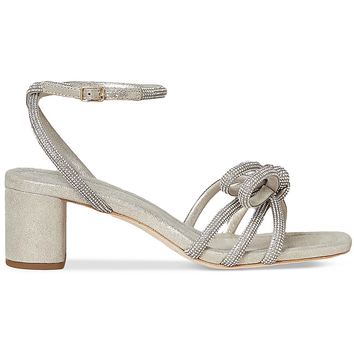 Женские босоножки на ремешках Mikel SKR серебристого цвета от Loeffler Randall 7 Medium (B,M) 7043