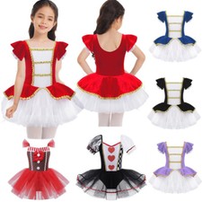 Girls Xmas Costume Dress up Square Neck Princess Leotard Dress Dance Party Gown