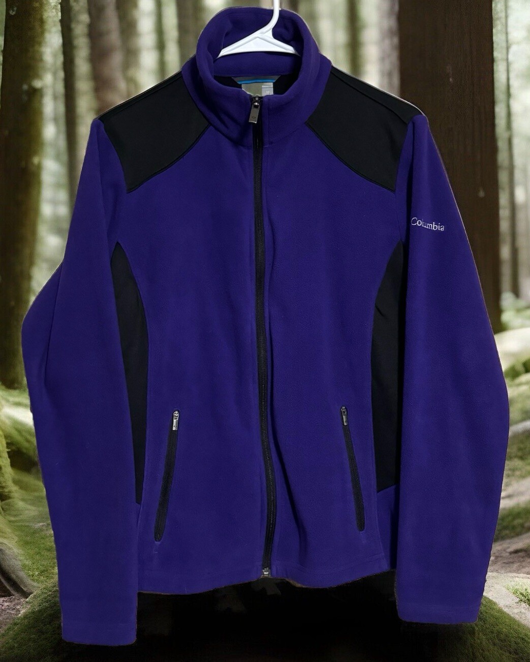 Columbia Fleece Full Zip Basic Jacket Purple/Blac… - image 1