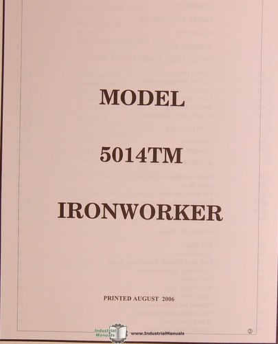 Scotchman 5014-TM, Ironworker, Operations and parts Manual Year (2006) - Picture 2 of 4