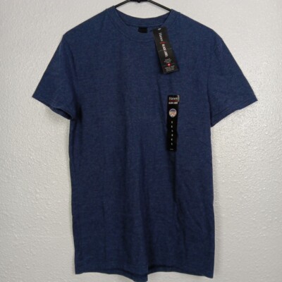 Hanes T-shirt Small Blue Soft Cotton Short Sleeve Crewneck Men Black Label