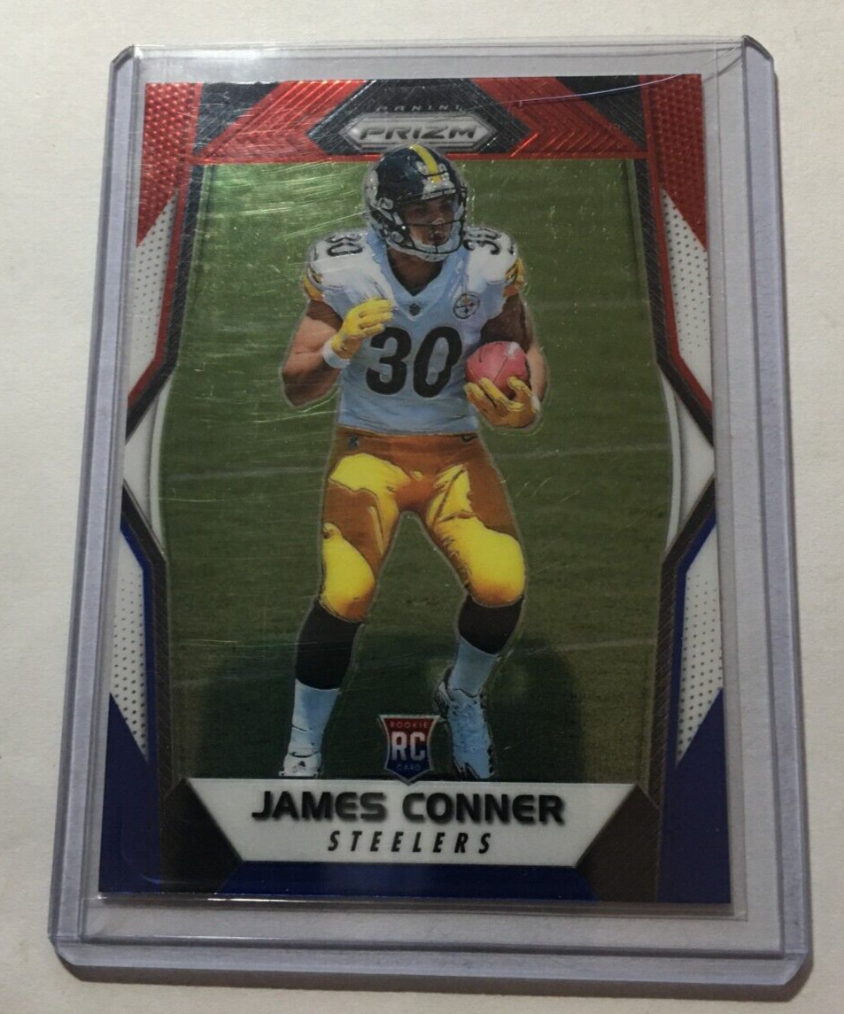 James Conner ~ 2017 Prizm RC RED, WHITE & BLUE Parallel - STEELERS / CARDINALS
