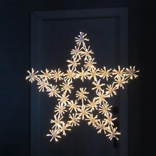 25" Metal Star Christmas Light Decor Sparkling LEDs Indoor Use Window Hanging
