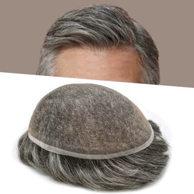Full Swiss  Lace Mens Toupee Light Density Human Hair System Replacement for Men