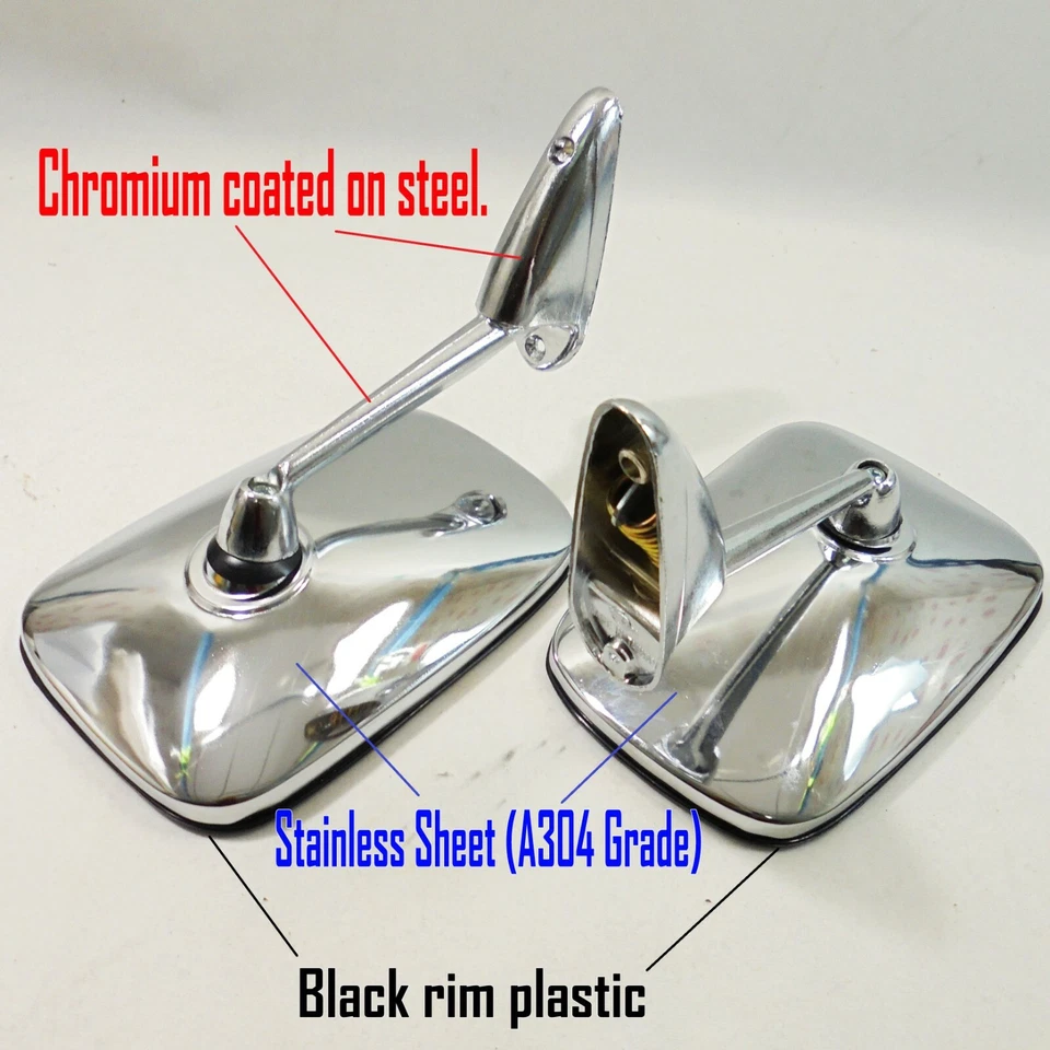 Espejos retro clásicos x2 para BMW 1500 1600 1800 2000, 1964-75 guardabarros cromados Foto 2 de 4