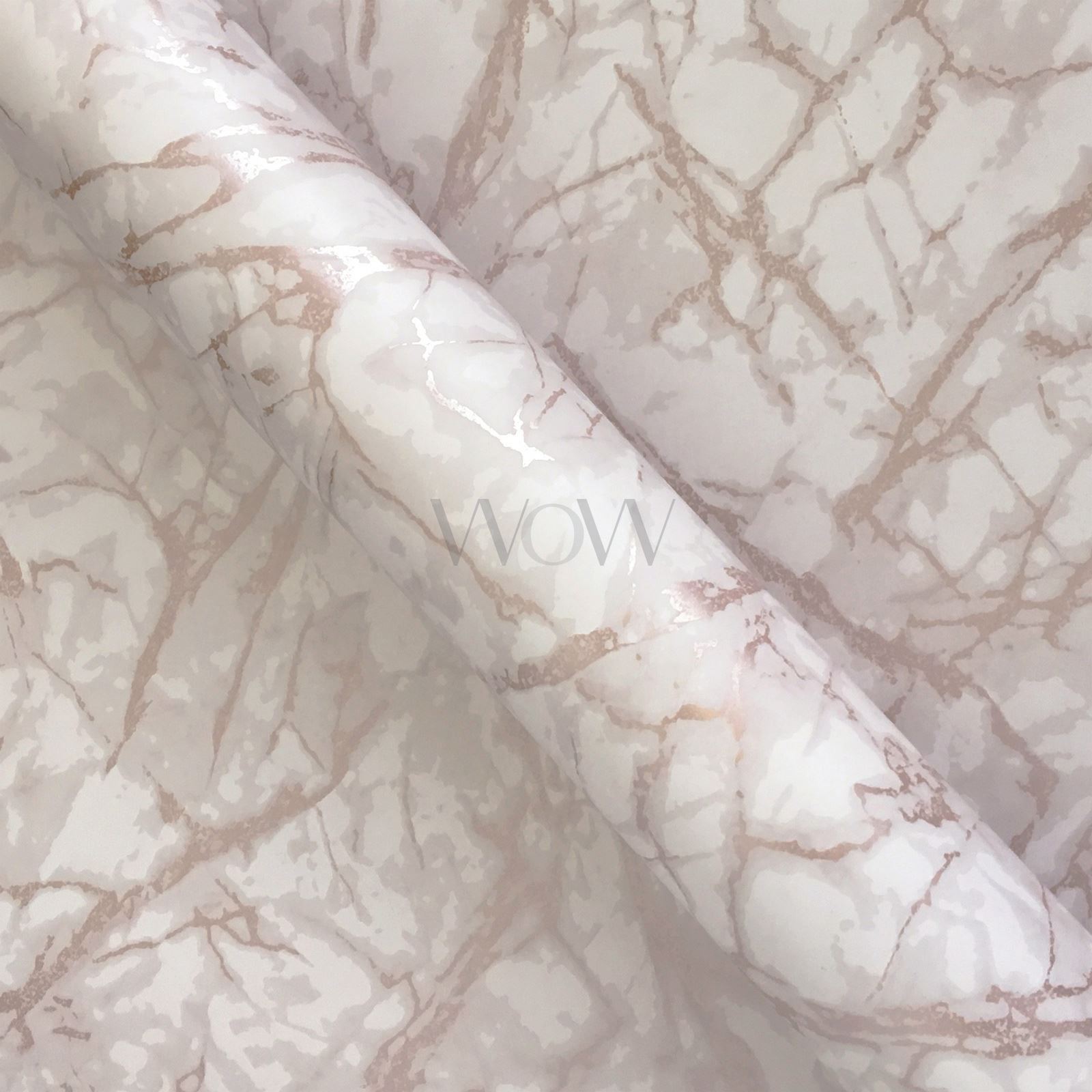 METALLIC MARBLE WALLPAPER ROSE GOLD FINE DECOR FD42268 LUXURY PINK eBay