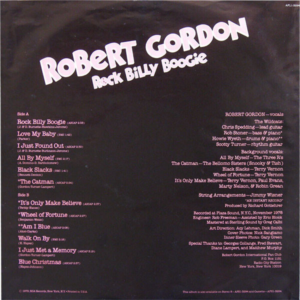 Robert Gordon (2) - Rock Billy Boogie - RCA, RCA Victor - AFL1