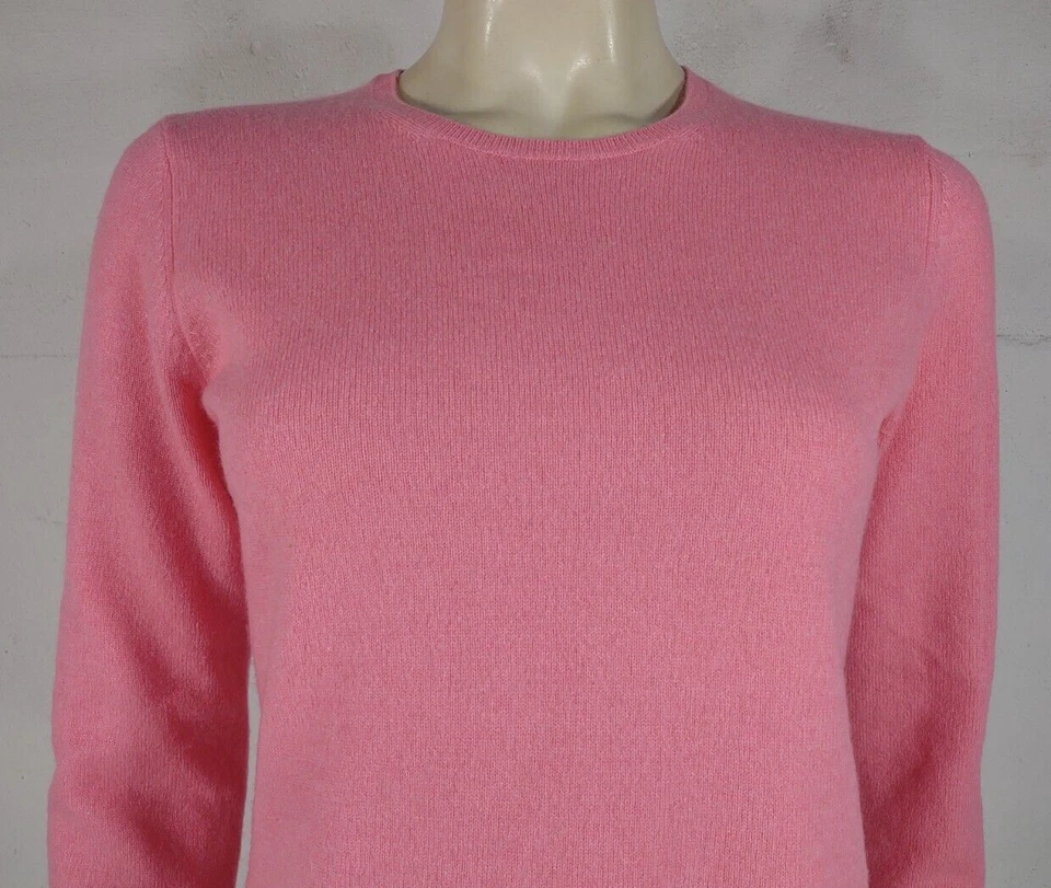 Folio Rosa 100% Cachemira Cuello Redondo Jersey Suéter Damas Pequeño Foto 2 de 4