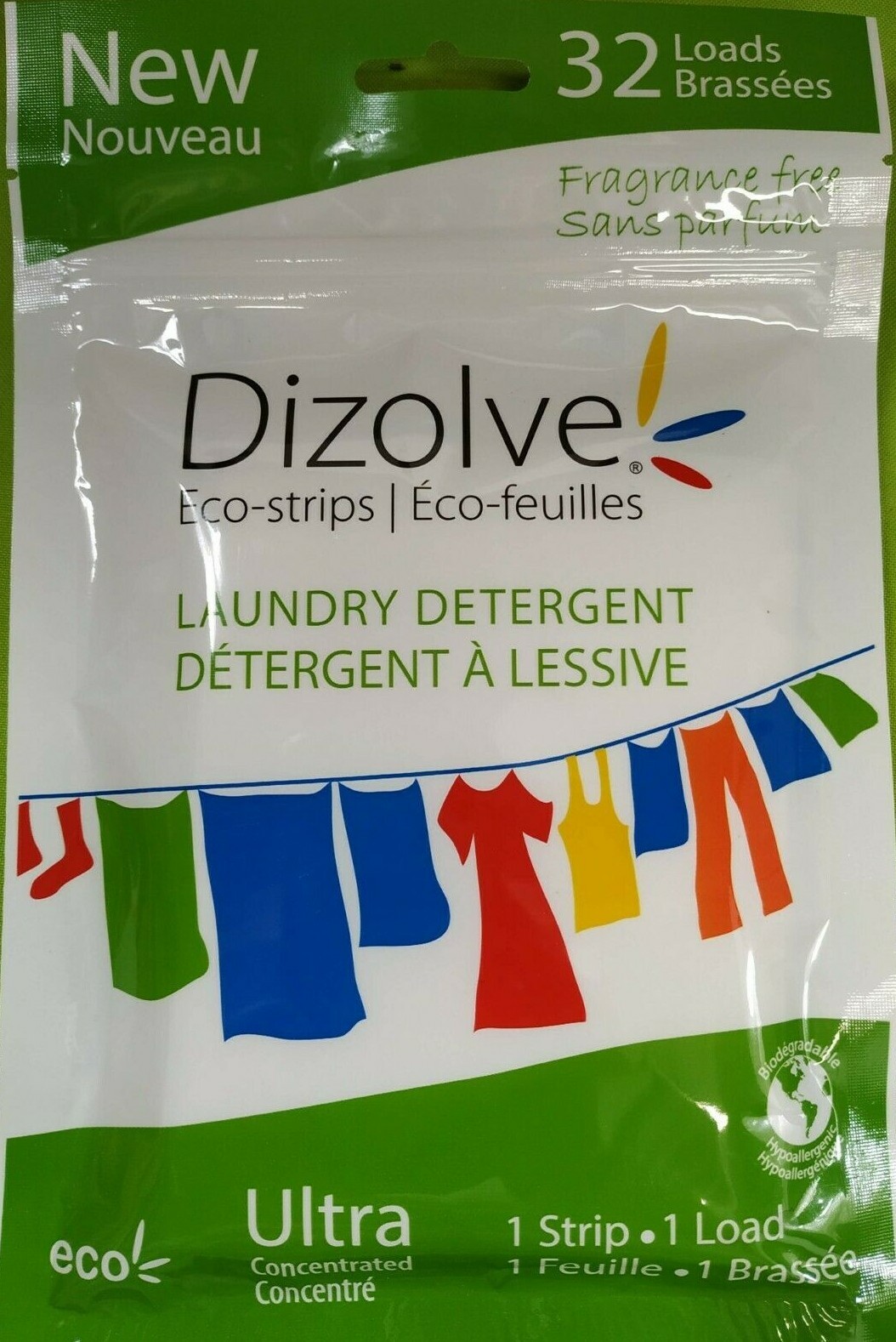 Detergente ecológico en tiras 2x sin perfume - Dizolve