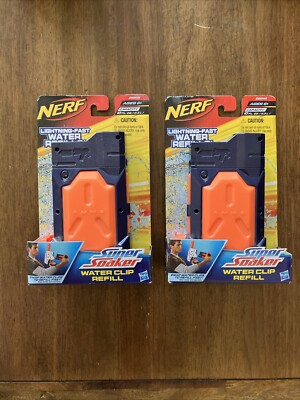 Lot of 2 Nerf Super Soaker THUNDERSTORM Water Clip Refills  29248 Blaster 10oz 