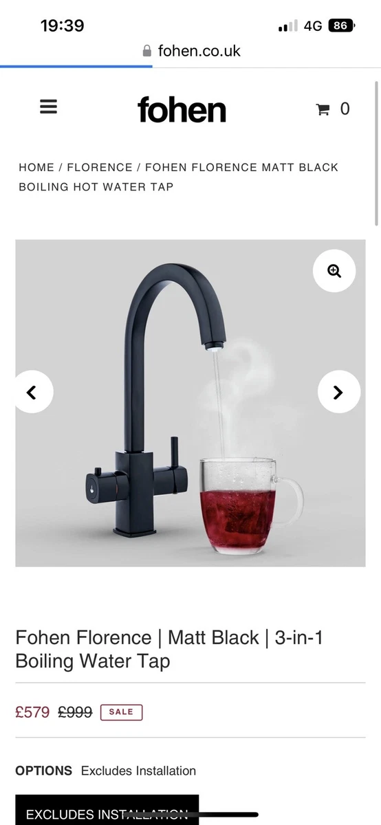 Fohen Matt Black Instant Boiling Water Tap With Boiler And filter | eBay