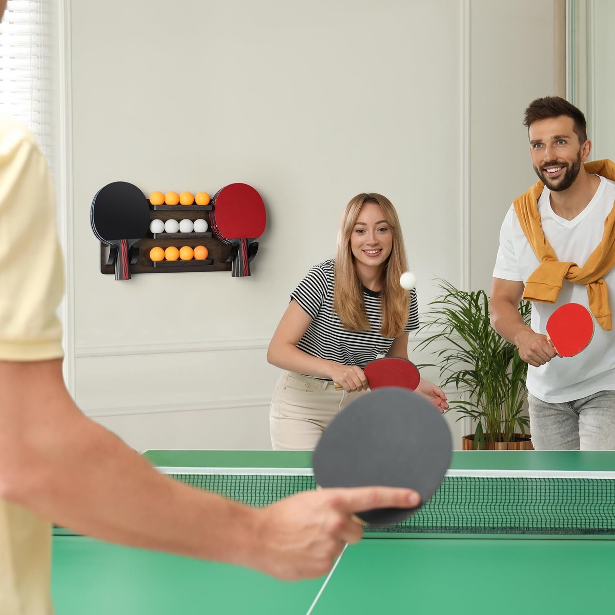 Support de rangement pour pagaies en bois massif de ping-pong support mural d'af
