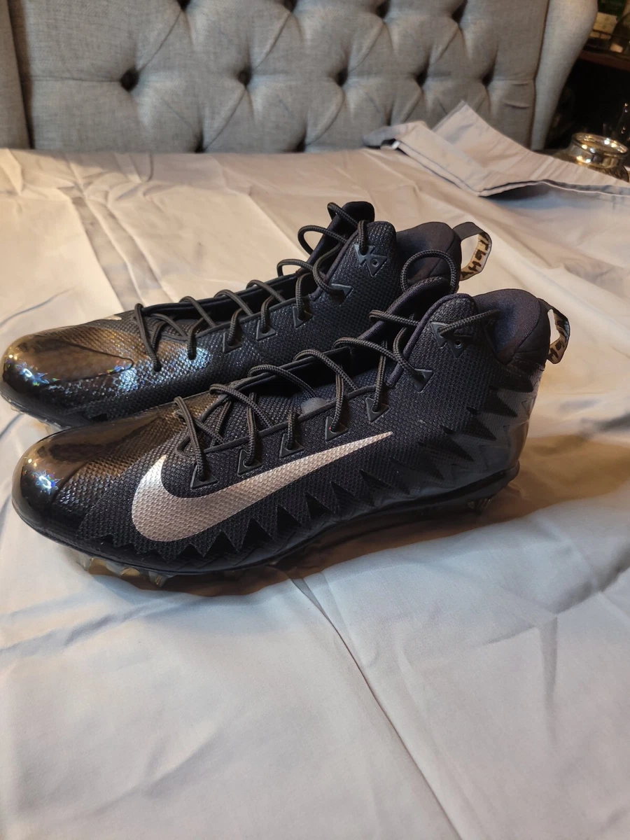 Nike Alpha Menace Pro Mid FNL Football Cleat Black Silver Men Size