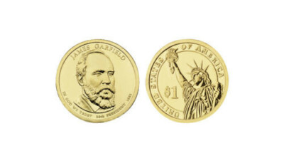 US Dollarmünze James Garfield Präsident sehr gut erhalten