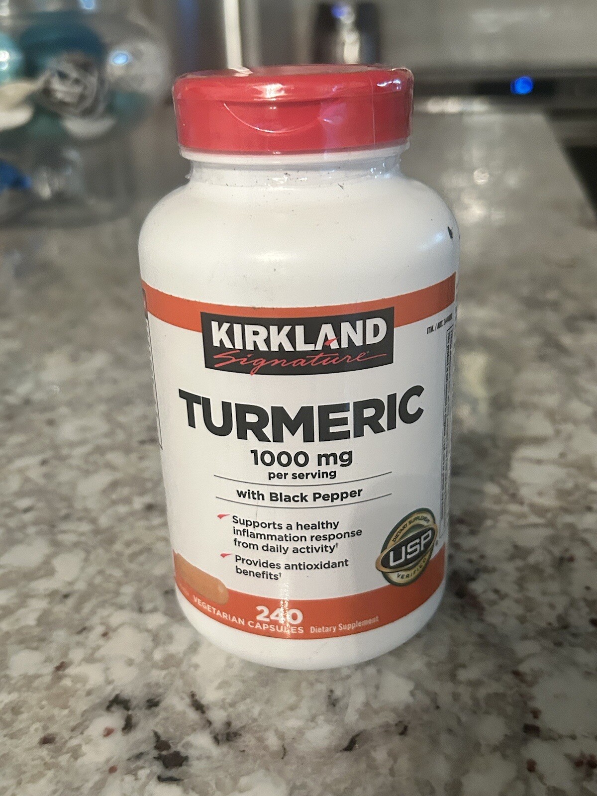 Kirkland TURMERIC with Black PEPPER Supplement 1000 mg 240 Capsules EXP