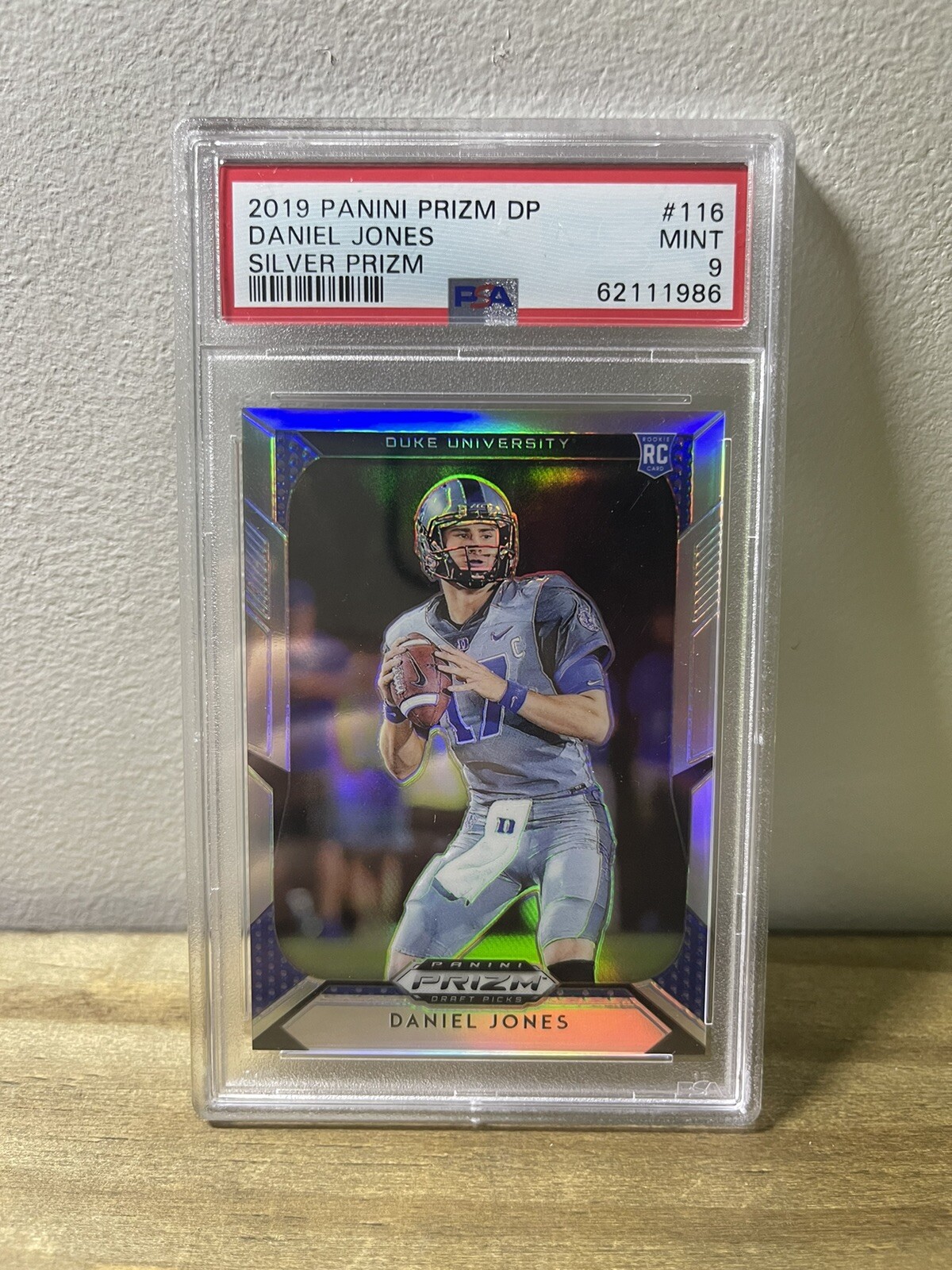 DANIEL JONES RC PSA 9 2019 PANINI PRIZM DP SILVER PRIZM # 116 Giants