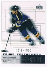 2000-01 UPPER DECK ICE BRYCE SALVADOR ROOKIE 0218/1500 ST. LOUIS BLUES #123