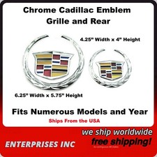 Cadillac Chrome Combo Emblem Grille And Rear Deville Ct6 Dts Ships From Usa
