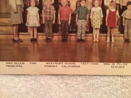 Vtg. Photo Kindergarten Class Westmont School Pomona CA DeFelice 1967-68 Color - Picture 2 of 5