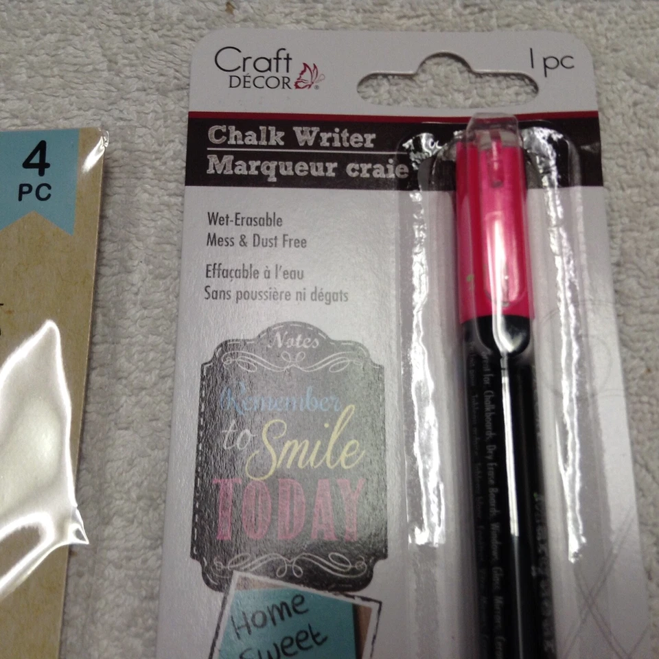 NEW 4 Chalkboard Tags Large Heart Shape With Ties  & CHALK WRITER PEN FREE S&H - Image 2 of 4