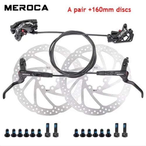 MTB Hydraulik Bremsen 4 Kolben Fahrradbremsen Bremssattel Rotor 160mm Set Scheibenbremssattel - Bild 14 von 37