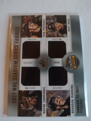 2017-18 SP Game Used NHL Stadium Series Quad Jersey Simmonds Provorov Read Manni