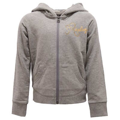 8225V felpa bimba REPLAY cotton grey sweatshirt girl kid UK
